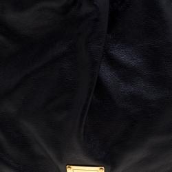 Pre Owned Emporio Armani Black Leather Bow Hobo