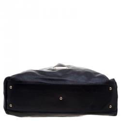 Pre Owned Emporio Armani Black Leather Bow Hobo