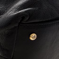 Pre Owned Emporio Armani Black Leather Bow Hobo