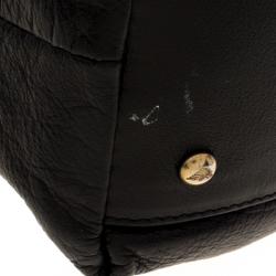 Pre Owned Emporio Armani Black Leather Bow Hobo