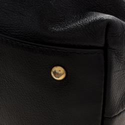 Pre Owned Emporio Armani Black Leather Bow Hobo