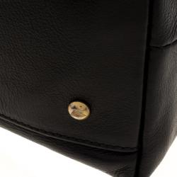 Pre Owned Emporio Armani Black Leather Bow Hobo