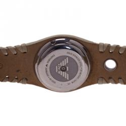 Pre Owned Emporio Armani Creme Stainless Steel AR5595 Women's Wristwatch 30MM