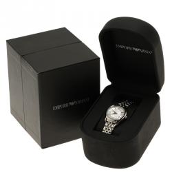 Pre Owned Emporio Armani Silver Stainless Steel AR1716 Women's Wristwatch 27MM 