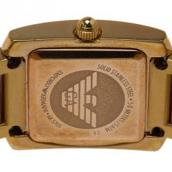 Pre Owned Emporio Armani Light Brown Rose Gold Tone Stainless Steel AR-5705 Women's Wristwatch 23MM