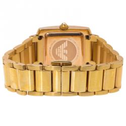 Pre Owned Emporio Armani Light Brown Rose Gold Tone Stainless Steel AR-5705 Women's Wristwatch 23MM