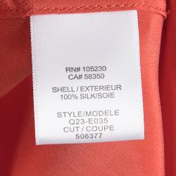 Equipment Fiery Red Silk Signature Button Front Shirt XS