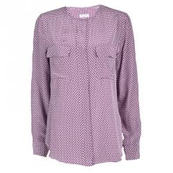 Equipment Purple Printed Silk Long Sleeve Blouse M