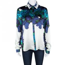 Pre Owned قميص إيردم سيسيليا حرير مطبوع متعدد الألوان بأكمام طويلة.