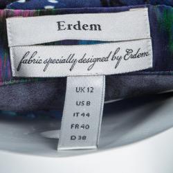 Pre Owned قميص إيردم سيسيليا حرير مطبوع متعدد الألوان بأكمام طويلة.