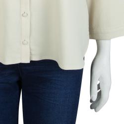 مملوكة مسبقًا Erdem Beige Contrast Lace Detail Long Sleeve Buttondown Shirt L