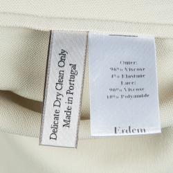 مملوكة مسبقًا Erdem Beige Contrast Lace Detail Long Sleeve Buttondown Shirt L