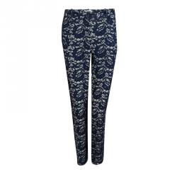 Erdem Navy Blue Floral Lace Trousers L