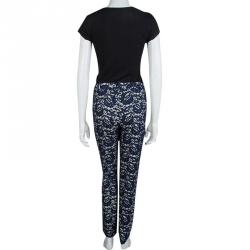 Erdem Navy Blue Floral Lace Trousers L