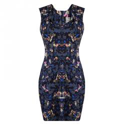 Pre Owned Erdem Multicolor Floral Print Fitted Sleeveless Dress M