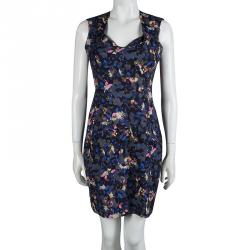 Pre Owned Erdem Multicolor Floral Print Fitted Sleeveless Dress M