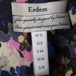 Pre Owned Erdem Multicolor Floral Print Fitted Sleeveless Dress M