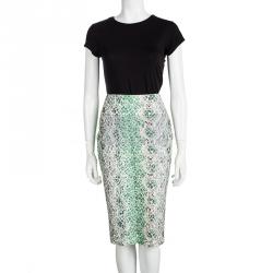 Pre Owned Ermanno Scervino Multicolor Floral Lace Pencil Skirt M