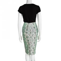 Pre Owned Ermanno Scervino Multicolor Floral Lace Pencil Skirt M