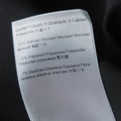 Pre Owned Escada Black Scuba Knot Detail Long Sleeve Dress L