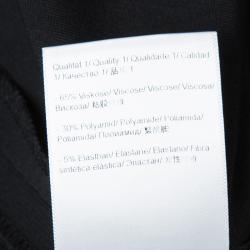 Pre Owned Escada Black Waist Plaque Detail Short Sleeve Dress M