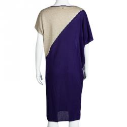 Escada Colorblock Knit Metallic Panel Detail Oversized Tunic M