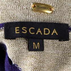 Escada Colorblock Knit Metallic Panel Detail Oversized Tunic M