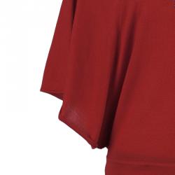 Pre Owned Escada Red Knit Embellished Top S