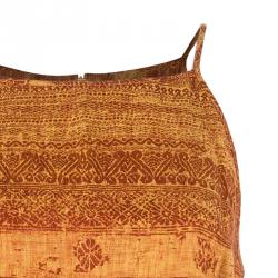 Pre Owned Escada Orange Linen Maxi Dress S