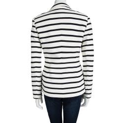 Pre Owned Escada Monochrome Knit Double Breasted Blazer XS
