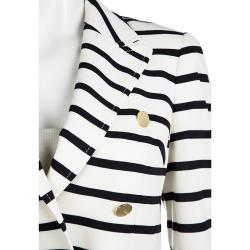 Pre Owned Escada Monochrome Knit Double Breasted Blazer XS