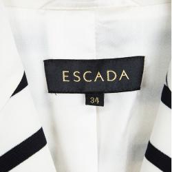 Pre Owned Escada Monochrome Knit Double Breasted Blazer XS