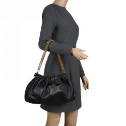 Pre Owned Escada Black Leather Shoulder Bag