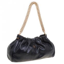 Pre Owned Escada Black Leather Shoulder Bag