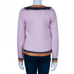 Essa Walla Blush Pink Contrast Trim Neoprene Cardigan M/L