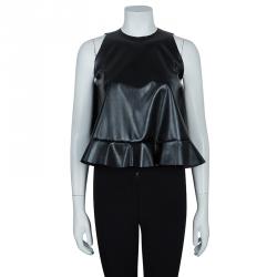 Essa Walla Black Sleeveless Pleather Top S/M