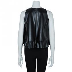 Essa Walla Black Sleeveless Pleather Top S/M