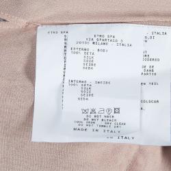 Pre Owned Etro Printed Ruffle Collar Tassel Tie-Up Crushed Silk Dress M