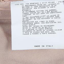 Pre Owned Etro Printed Ruffle Collar Tassel Tie-Up Crushed Silk Dress M