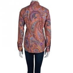 Pre Owned قميص إيترو قطن مطبوع متعدد الألوان بأكمام طويلة أزرار أمامية M