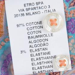 Pre Owned قميص إيترو قطن مطبوع متعدد الألوان بأكمام طويلة أزرار أمامية M