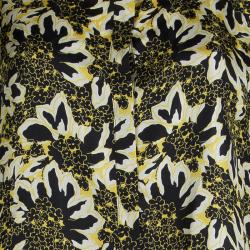 Pre Owned قميص إيترو حرير أسود وأصفر مورد بأكمام طويلة وأزرار أمامية L