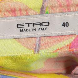 مملوكة مسبقًا Etro Yellow Floral Printed Long Sleeve Button Front Shirt S