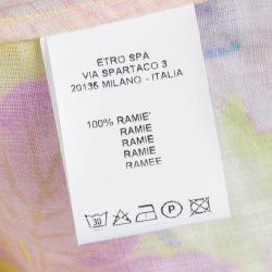 مملوكة  مسبقًا Etro Yellow Floral Printed Long Sleeve Button Front Shirt S