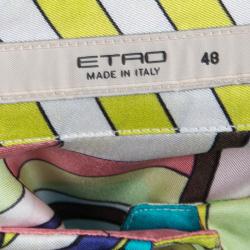 Pre Owned Etro Multicolor Printed Silk Long Sleeve Button Front Shirt L