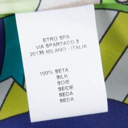 Pre Owned Etro Multicolor Printed Silk Long Sleeve Button Front Shirt L