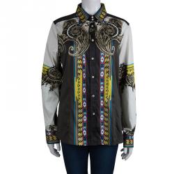 مملوكة مسبقًا Etro Multicolor Printed Long Sleeve Button Front Cotton Shirt XL