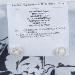 Pre Owned Etro White Floral Printed Long Sleeve Button Front Cotton Shirt XL