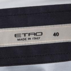 Pre Owned قميص إيترو قطن مطبوع كتل لونية بأكمام طويلة أزرار أمامية S