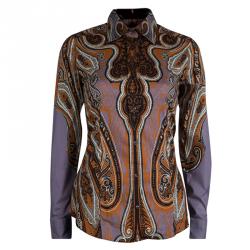 Pre Owned قميص إيترو قطن مطبوع متعدد الألوان بأكمام طويلة أزرار أمامية S